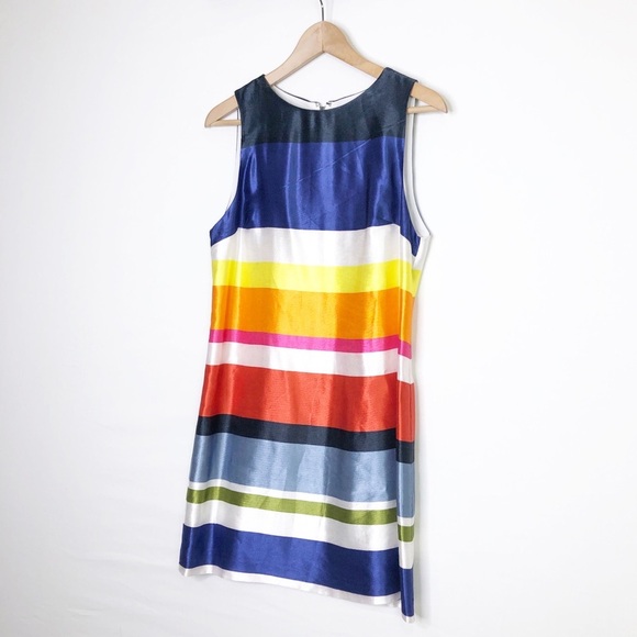 Alice and Olivia Colorful Striped Color blocked Sleeveless Dress - Picture 5 of 11